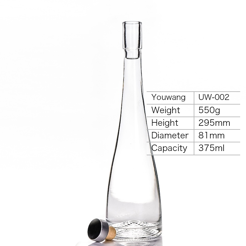 375ml Demi Tapered Extra Flint Glass Spirit Bottle