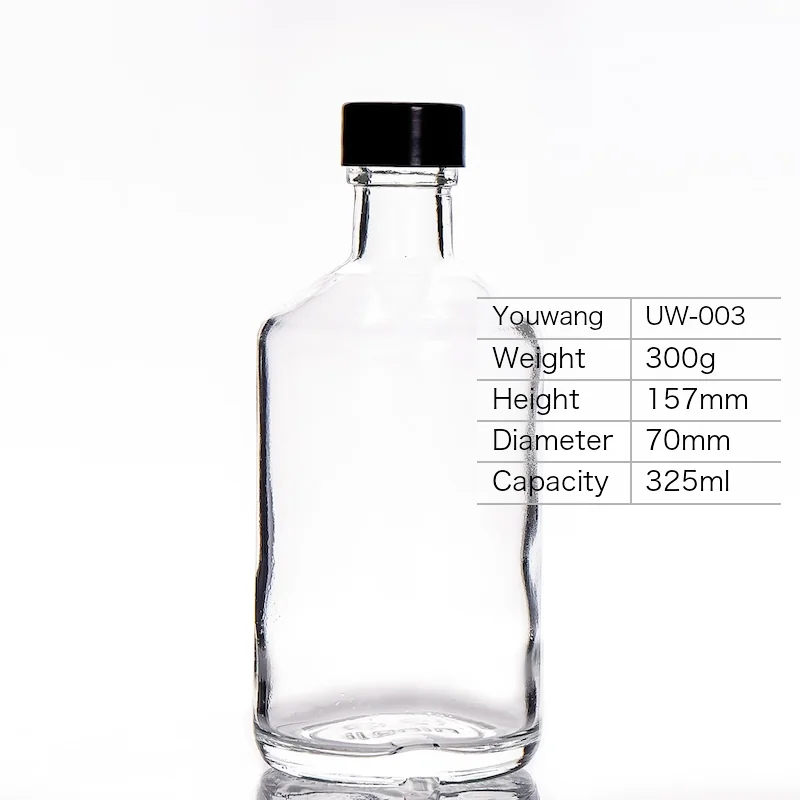 325ml Rectangular Extra Flint Glass Spirit Bottle