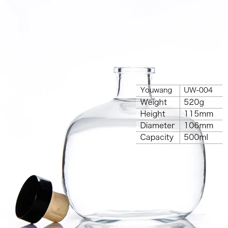 500ml Flask Extra Flint Glass Spirit Bottle