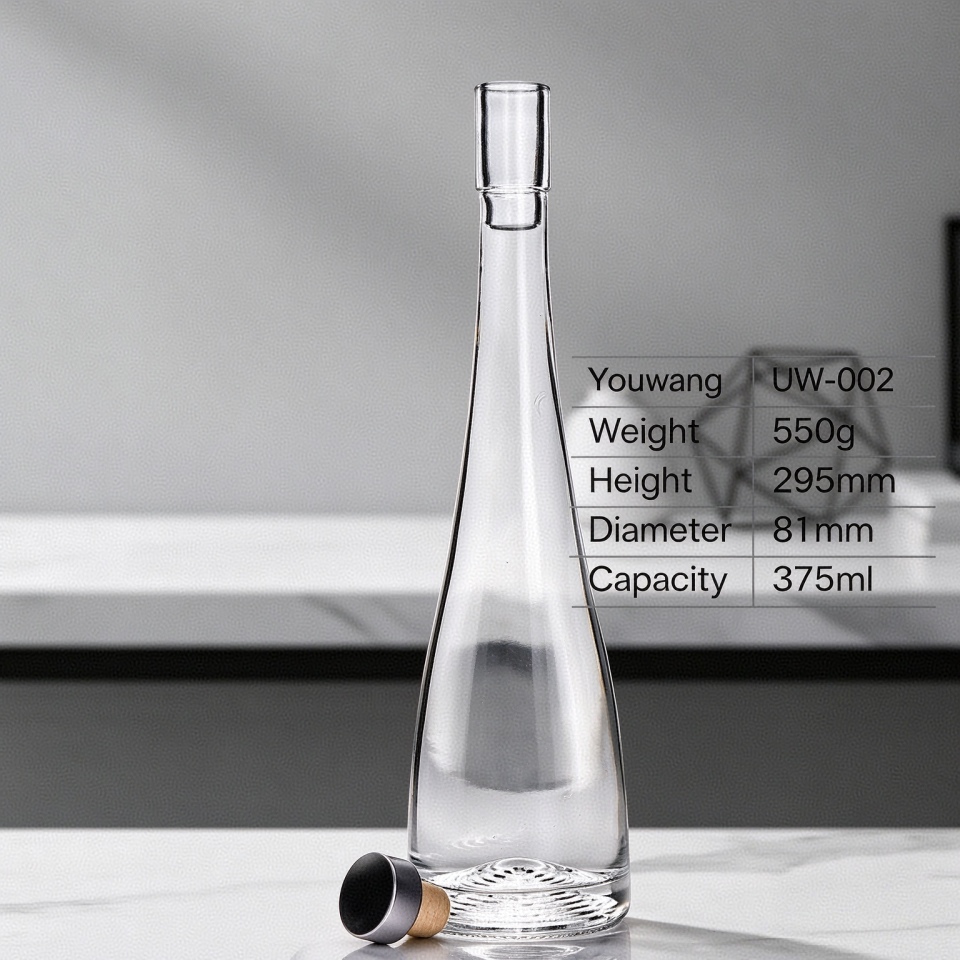 375ml Demi Tapered Extra Flint Glass Spirit Bottle