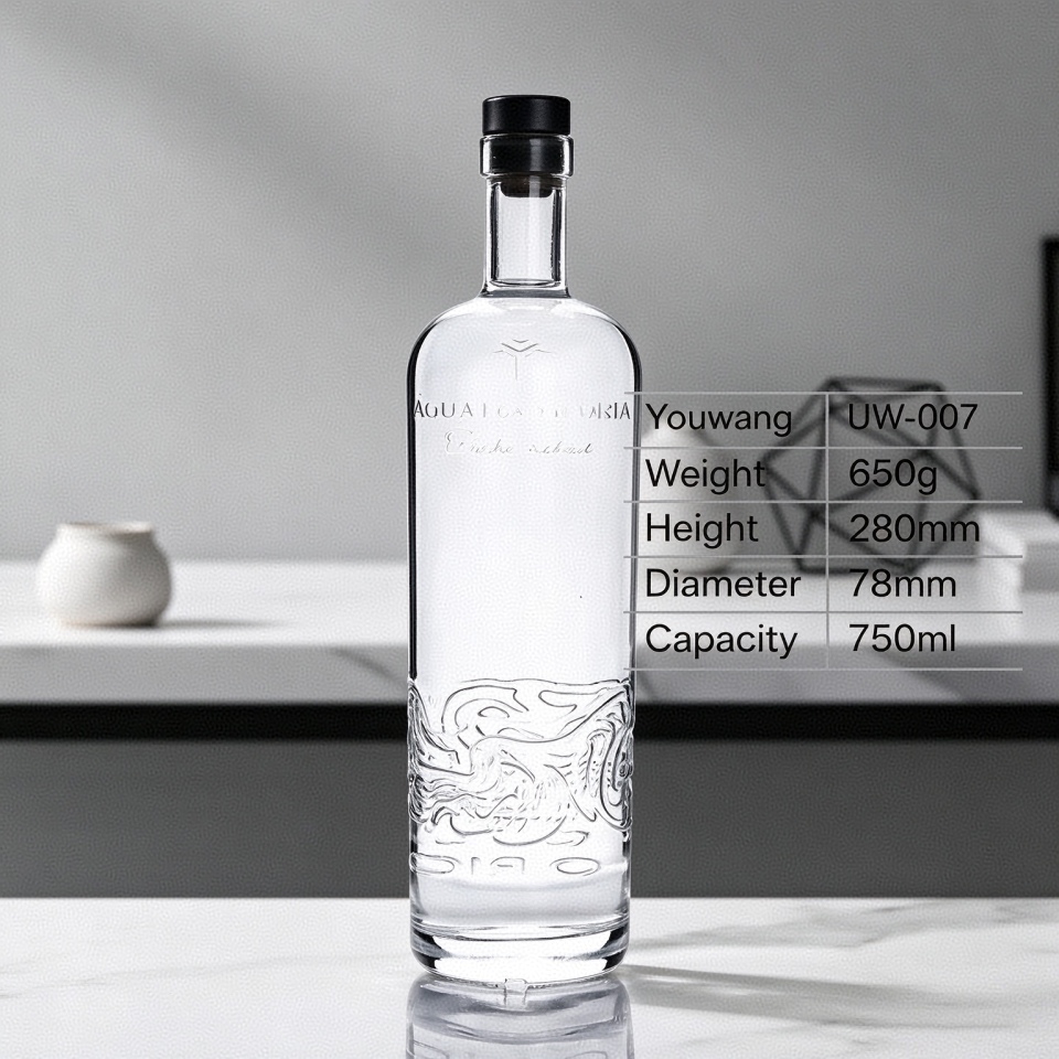 750ml Fifth Round Extra Flint Glass Spirit Bottle