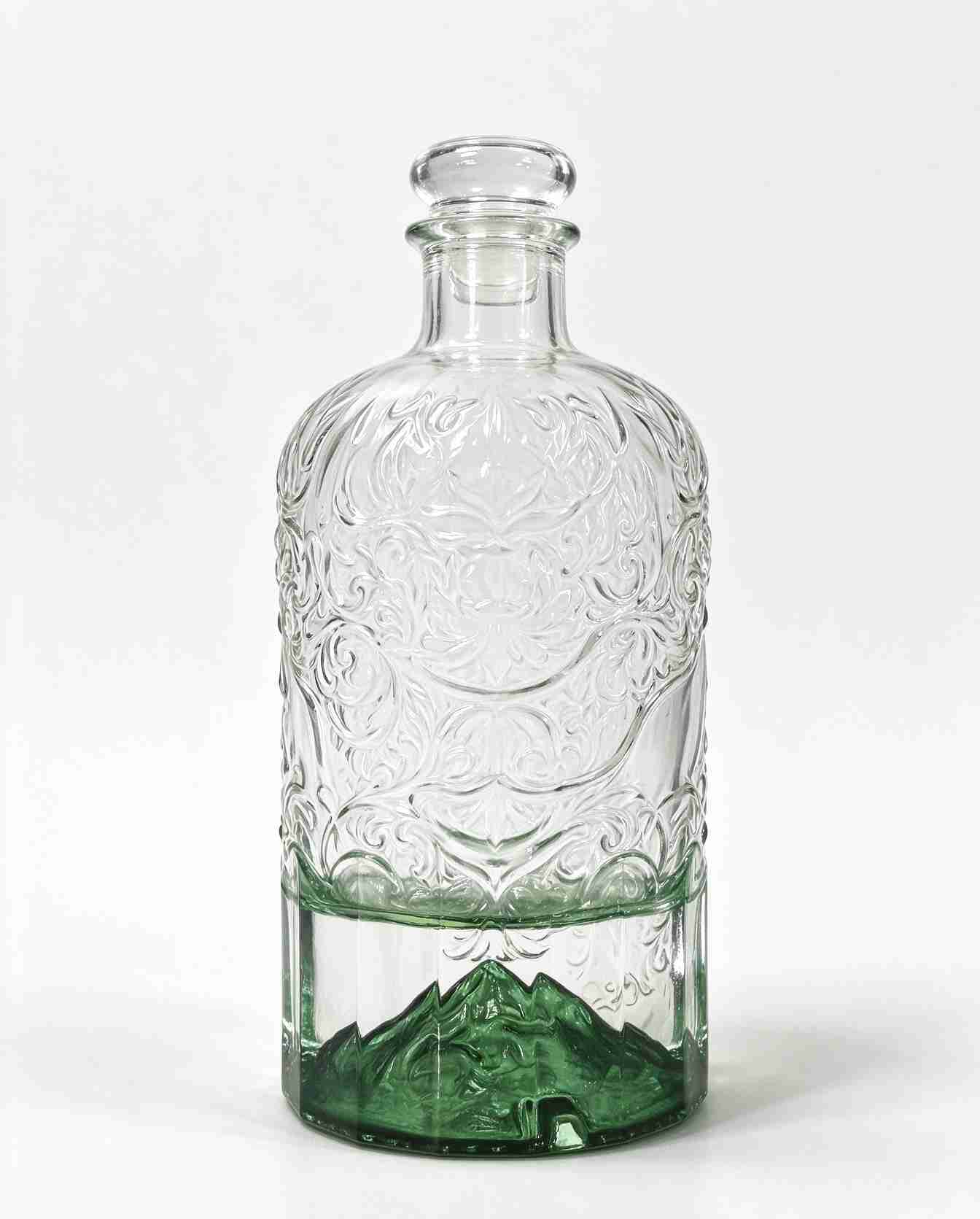 Mountain Base Embossed Spirits Glass Bottle, Creative 3D Mountain Bottom Whiskey Liquor Bottle